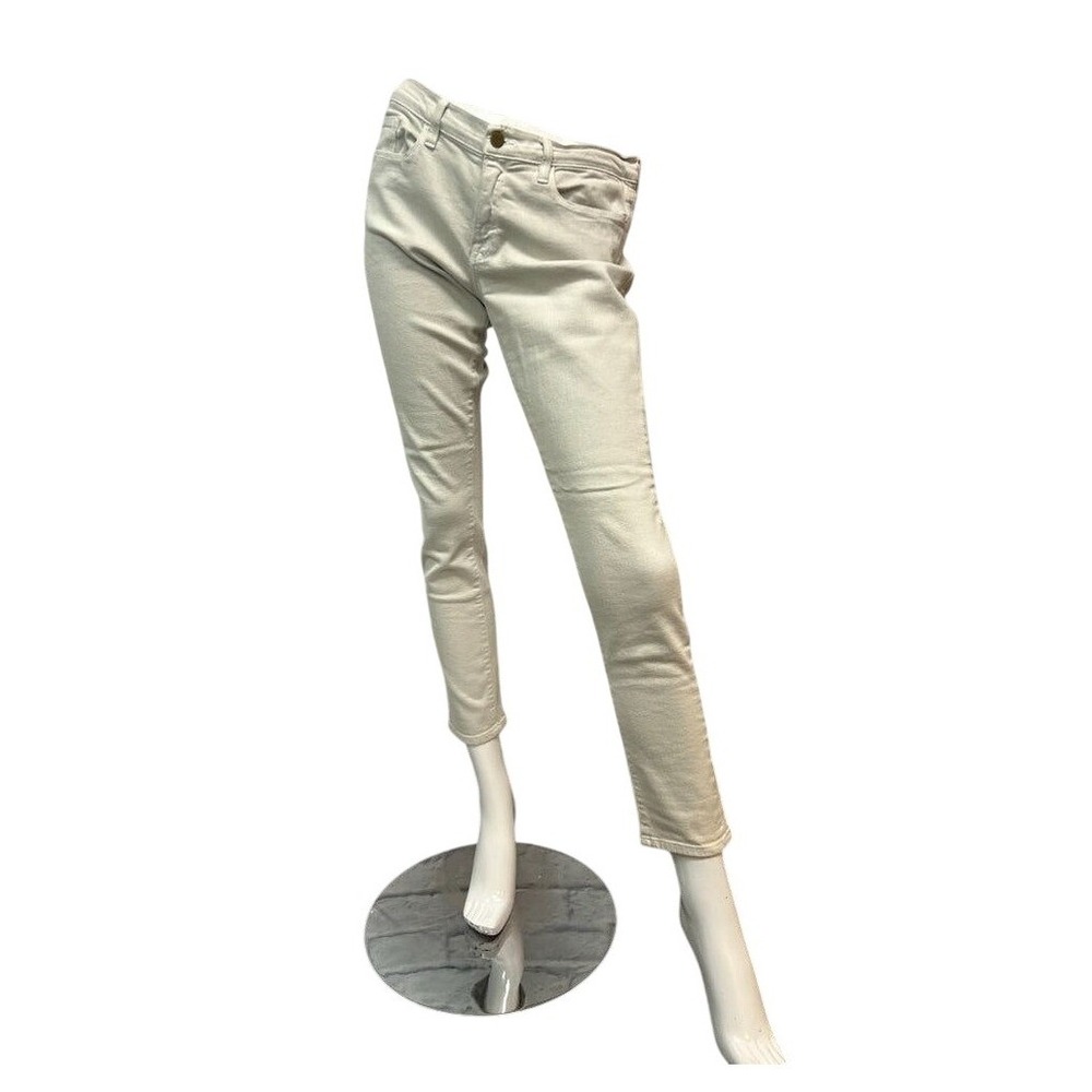 Frame Denim Le Garcon Skinny Jeans Women's 10 Cream Mid Rise Denim Pants